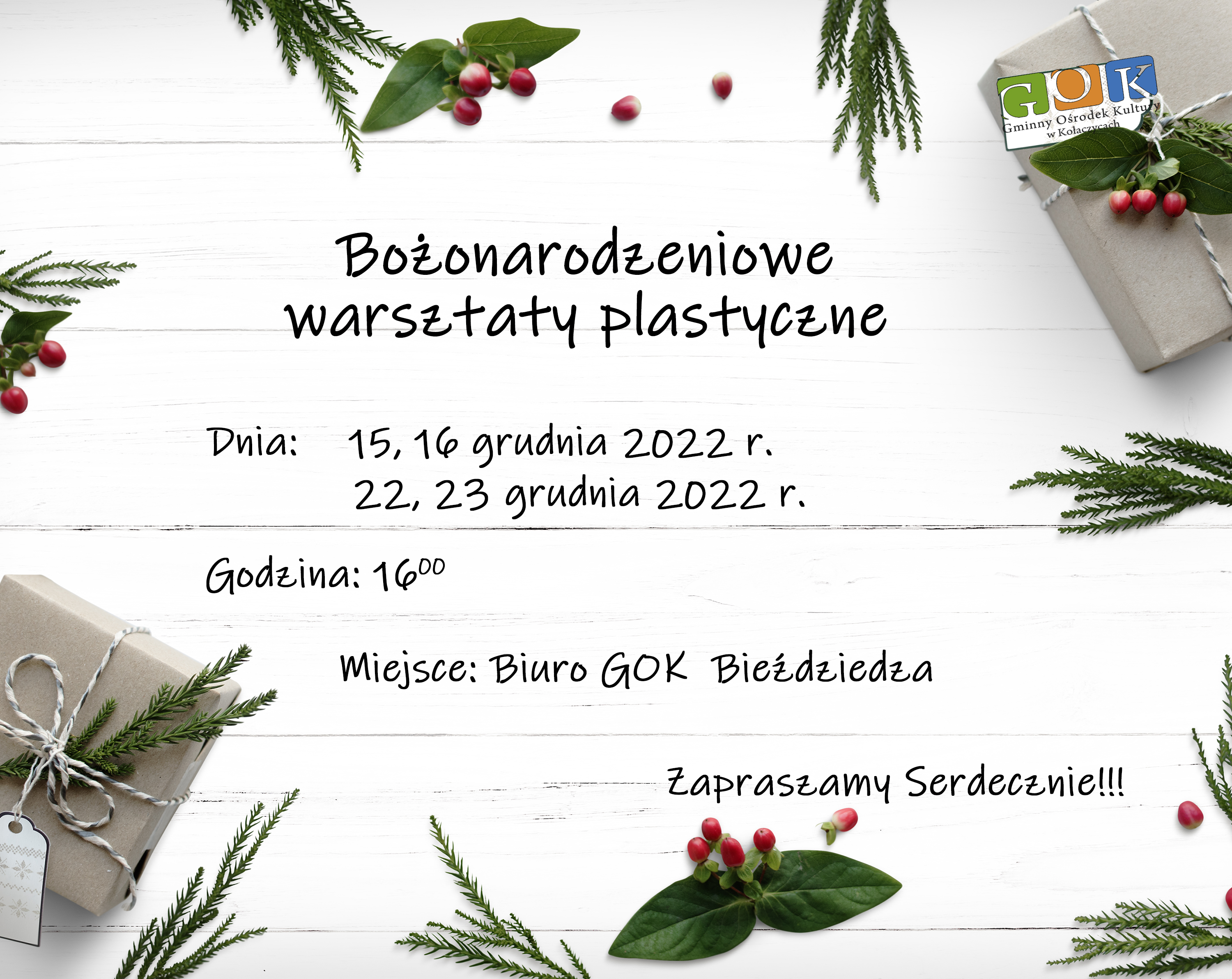 Bożonarodzeniowe warsztaty plastyczne